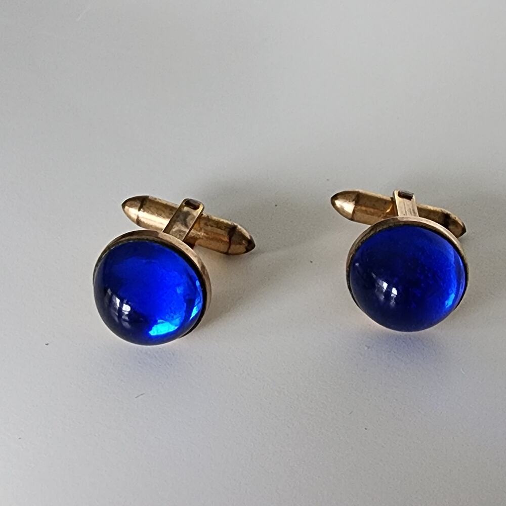 Vintage Correct D&B blue stone gold tone cufflinks‎